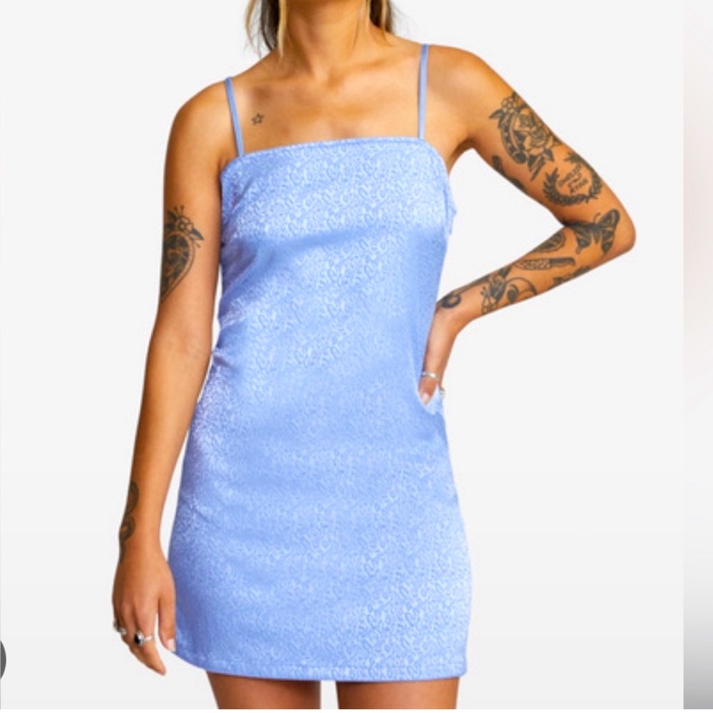 RVCA Explorer Leopard Satin Minidress slip dress